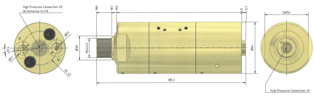 1,6 x Hydraulisk tryckförstärkare dubbelverkande | max 331 bar – bild 4