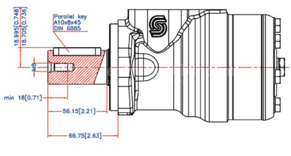 Danfoss OMR 160 cc hydraulmotor 32 mm axel – bild 2