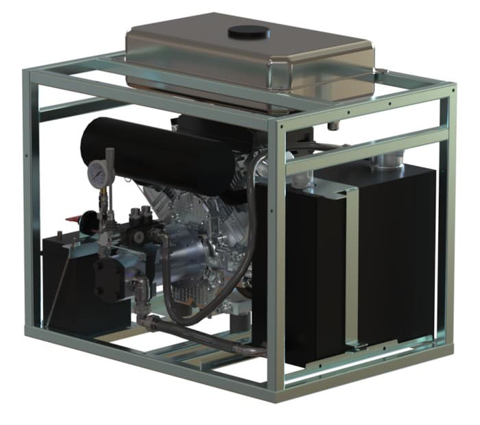 Hydraulaggregat med 26hk V-twin bensinmotor
