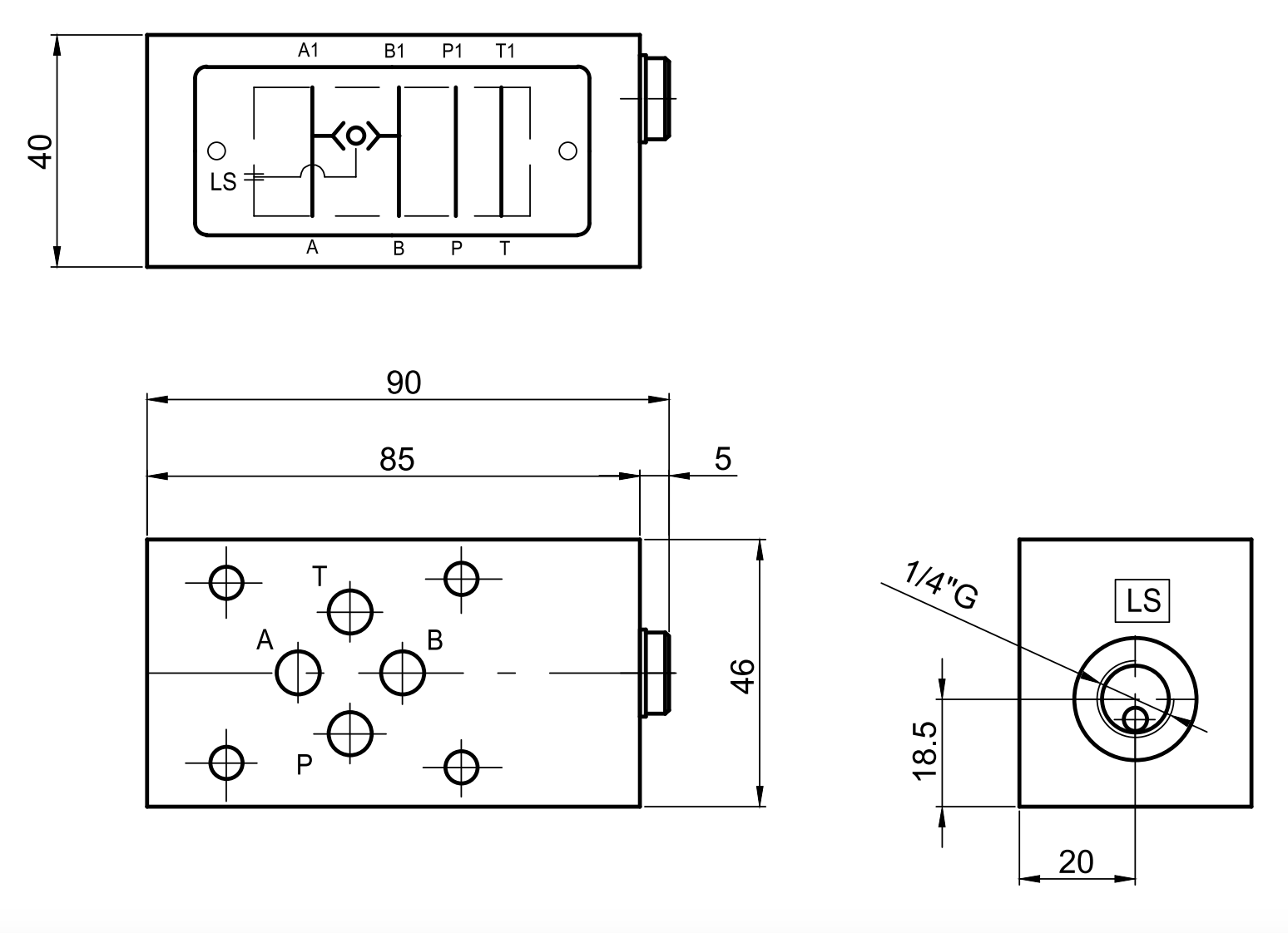 Växelventil NG6 1/4" | load sense mellanventil – bild 3