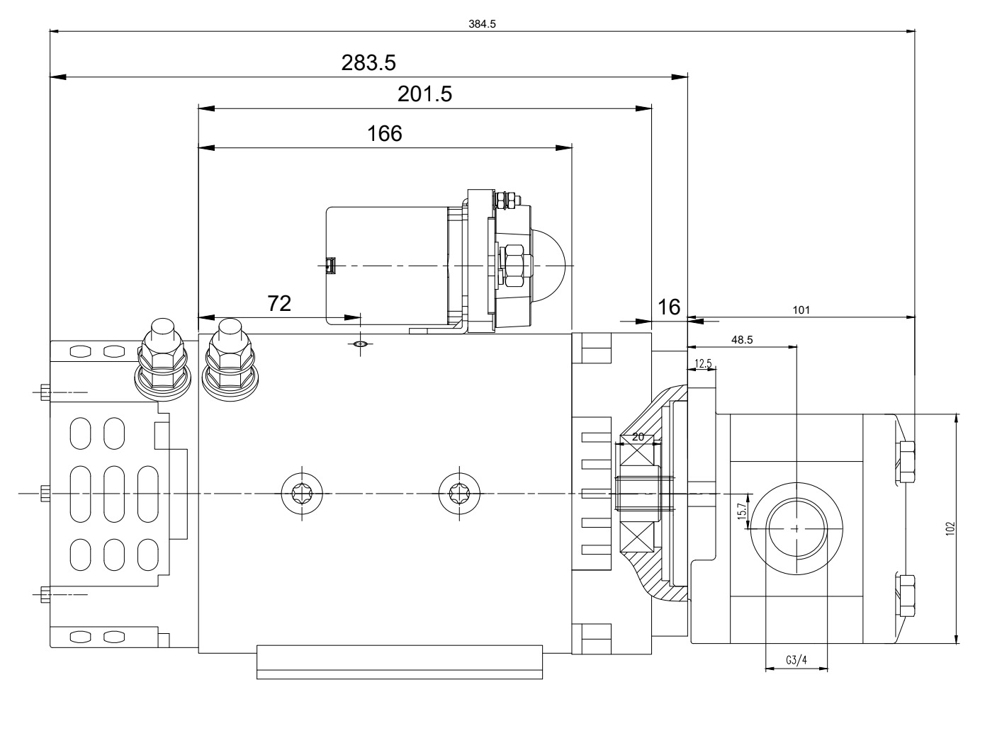 5,5kW | 24V | motor/pump-kombination med 4,3cc pump – bild 4