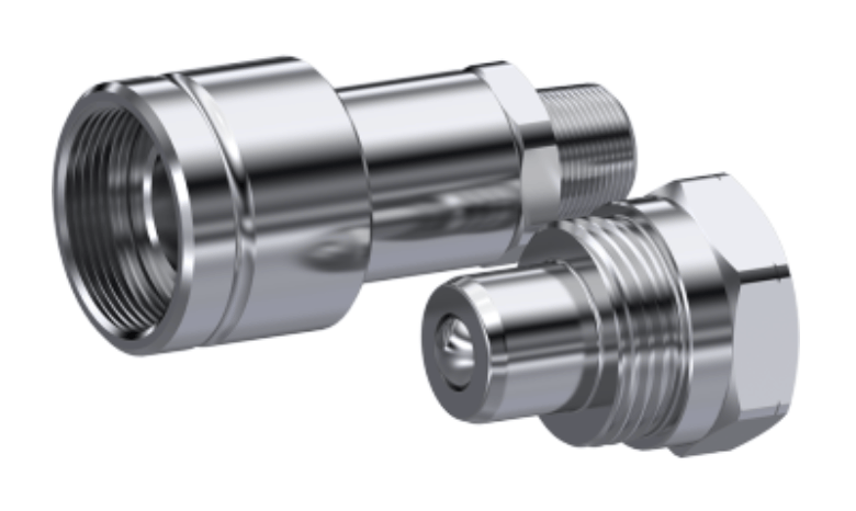 Rostfri kul-skruvsnabbkoppling 3/8" NPT 700 bar BG-mått 2 hane