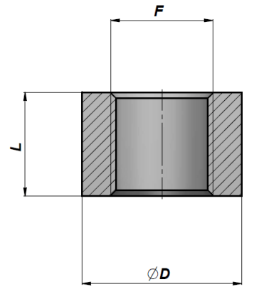 Rostfri svetsmuff 3/8" BSP Längd 17mm Ø26 mm – bild 2