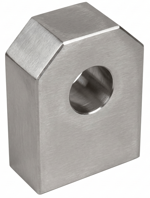Rostfritt HM5 gaffel fäste med innerdiameter 25,25 mm för cylinder med borrning Ø60 mm