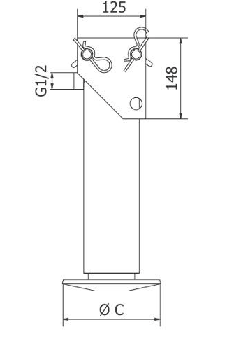 Stödbenscylinder kompl. 65mm - 250mm – bild 3