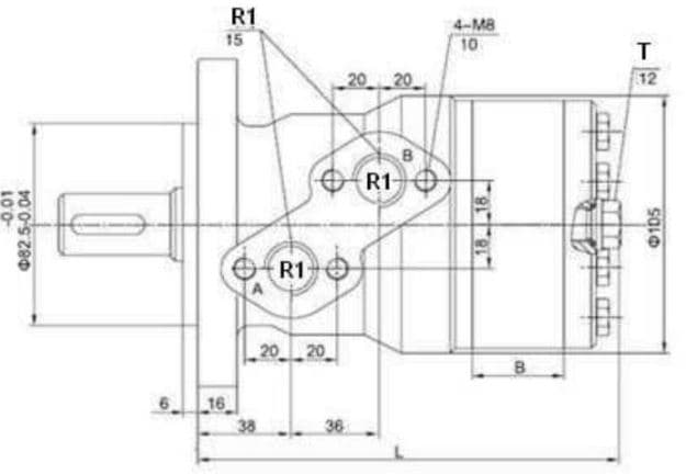 MR160CB 160cc hydraulmotor 32 mm axel – bild 2