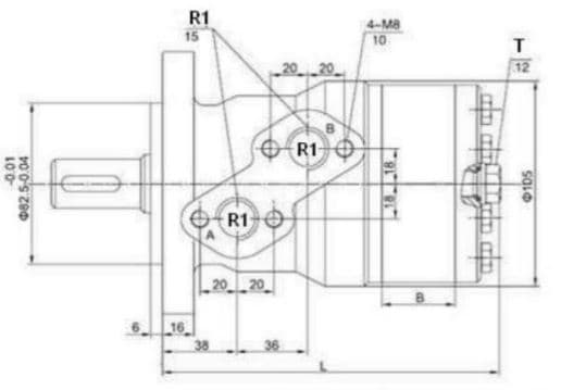 MR315SH 315 cc hydraulmotor med splinead axel 25,4 mm – bild 2