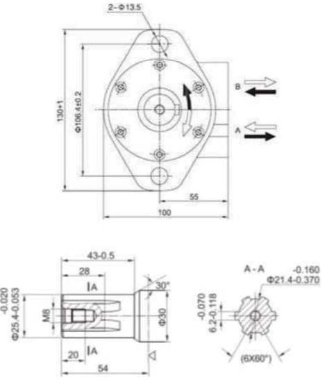 MR315SH 315 cc hydraulmotor med splinead axel 25,4 mm – bild 3