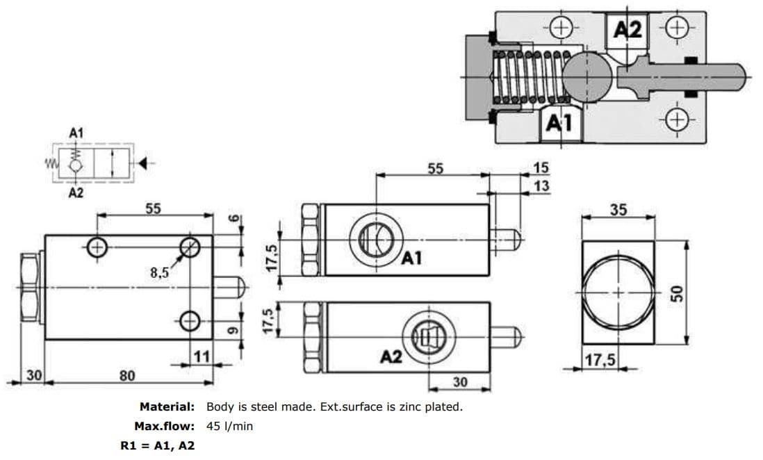 Enkelverkande ändlägesventil 3/8'' BSP – bild 3