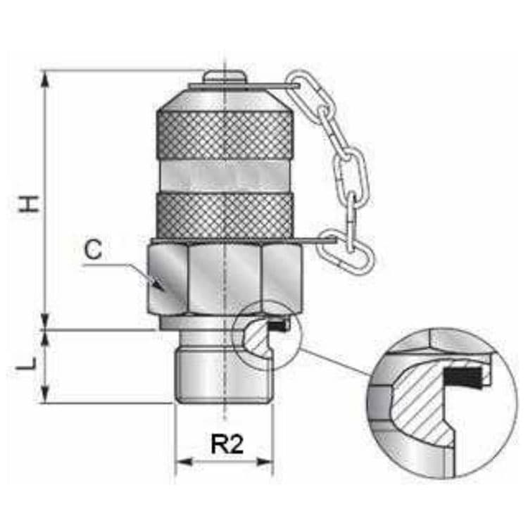 Minimess koppling 1/2'' BSP hane med plastskyddskåpa – bild 3