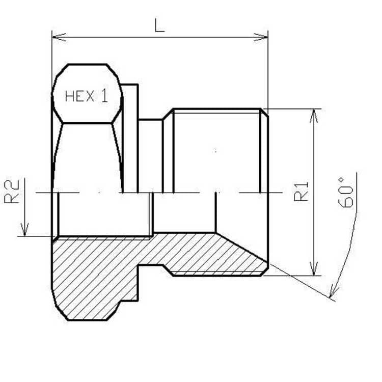 Inskruvningsadapter 3/8" - 1/4" BSP hane-hona – bild 2
