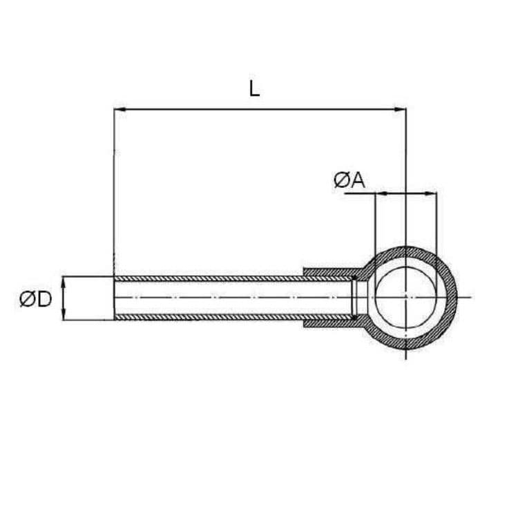 Banjo rör 3/8" - 12L 42 mm – bild 2