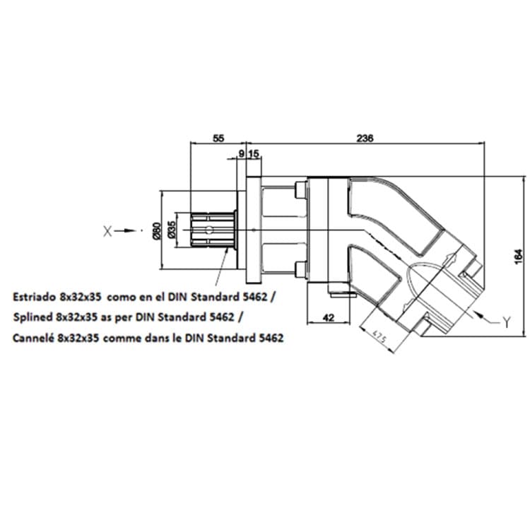 45cc axialkolvmotor 35 mm splinead axel – bild 2