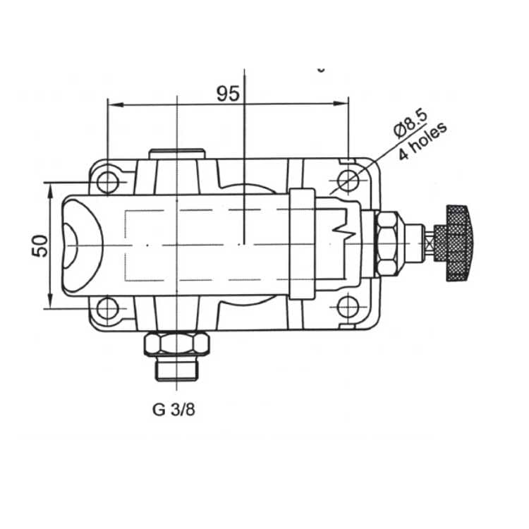 Handpump 25cc enkelverkande (tank montering) – bild 3