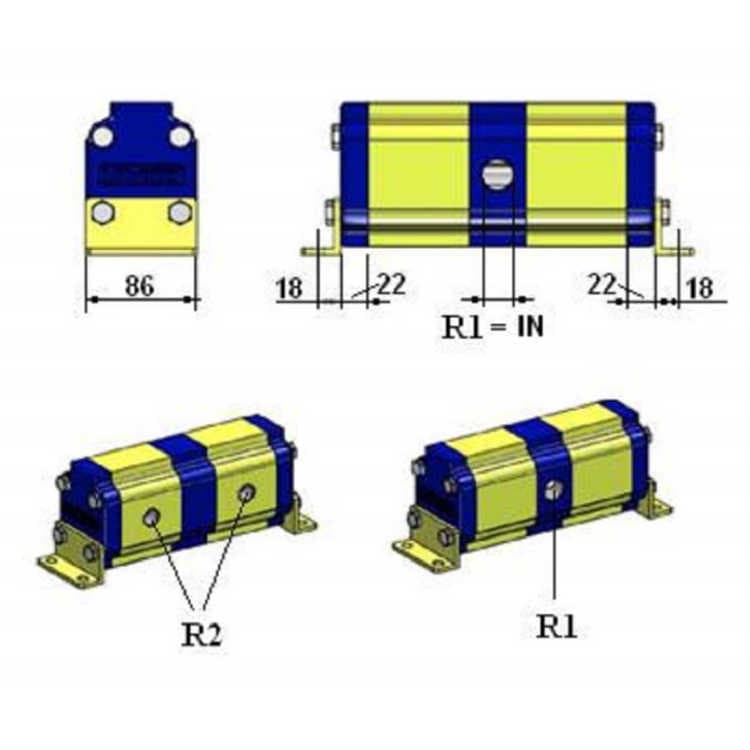 Flödesdelare (motor), 2 sektioner, 31,2-65 l/min – bild 3