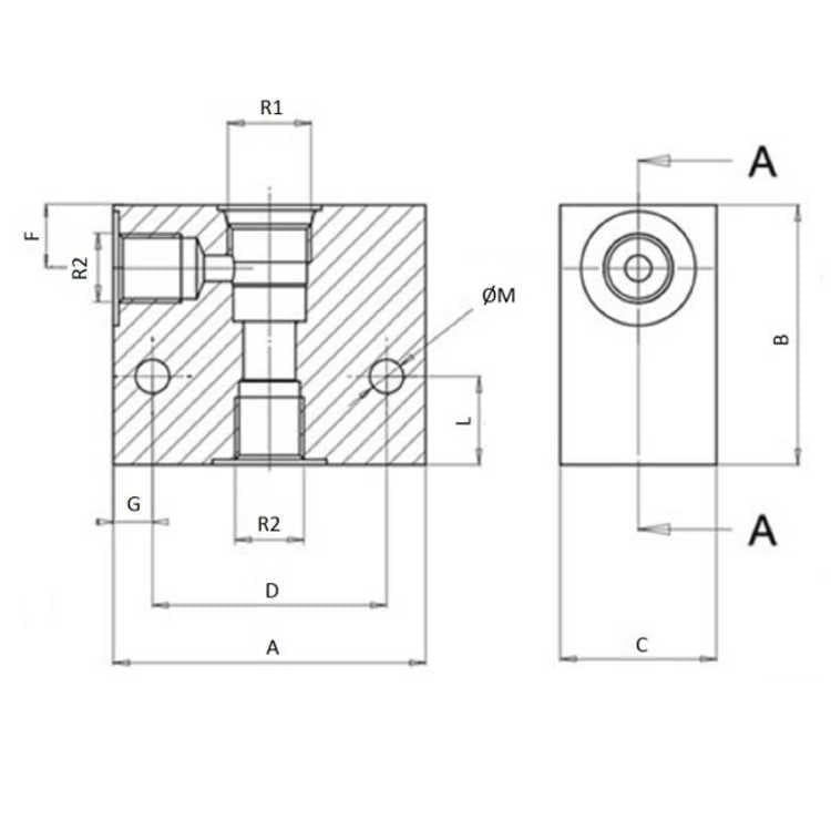 2/2 hydraulventil med backventil NC 1/2" BSP, 24V – bild 4