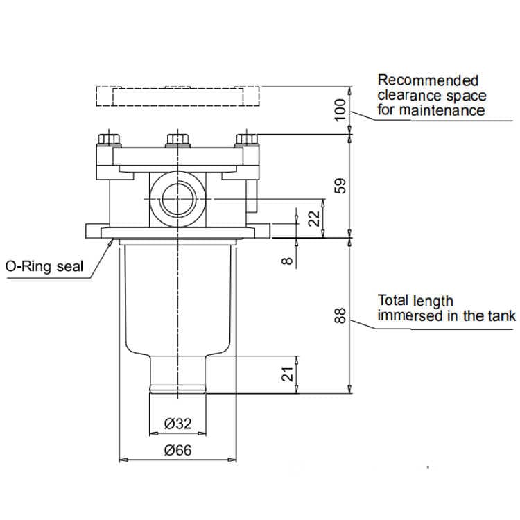 Hydraultank returfilter 1/2" BSP, 60µ, 70 L/min – bild 3