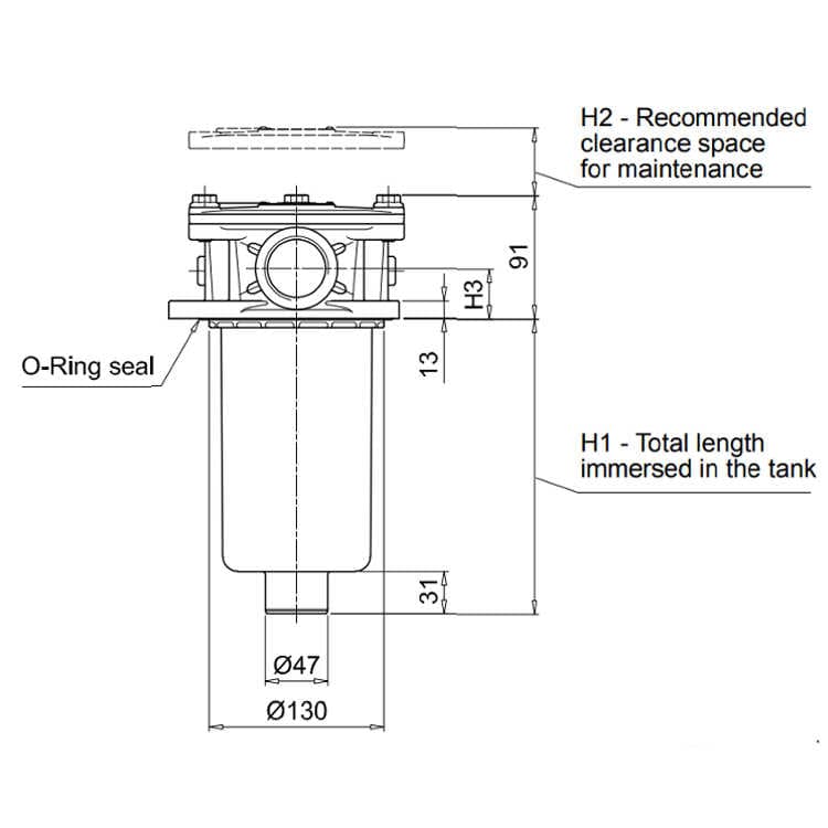 Hydraultank returfilter 1 1/4" BSP, 10µ, 170 L/min – bild 4