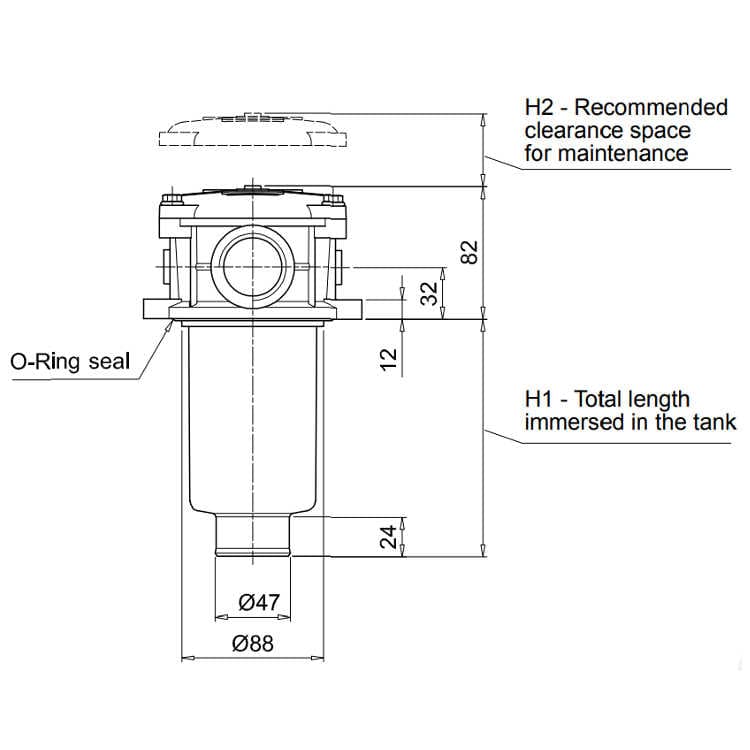 Hydraultank returfilter 1" BSP, 10µ, 120 L/min – bild 3