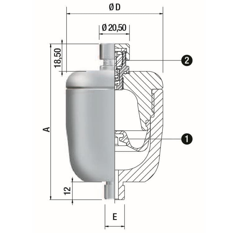 Saip membranackumulator skruvad, typ LAV0.025 330 bar laddningstryck st. 100 bar 1/4" GAS anslutning 0,025L – bild 2