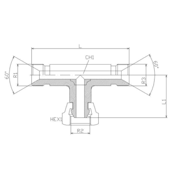 Justerbar T-adapter 1/4" BSP (T-utförande) – bild 2