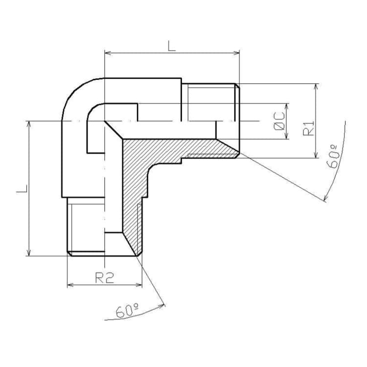 Vinkelkoppling 90º 1/2" BSP – bild 2