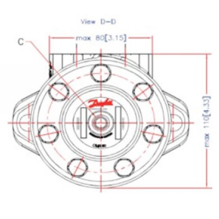 Danfoss OMR 250 cc hydraulmotor 25 mm axel – bild 5