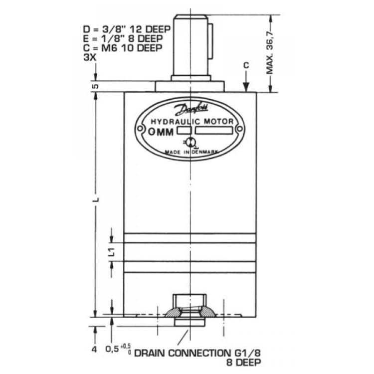 Danfoss OMM 50 cc hydraulmotor 16 mm axel – bild 5