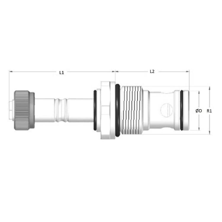 Cartridge NO för 2/2 ventil 150 L/min – bild 2