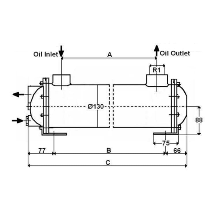 Hydraulolja-vattenkylare 2", 70 kW och 400 L/min – bild 3