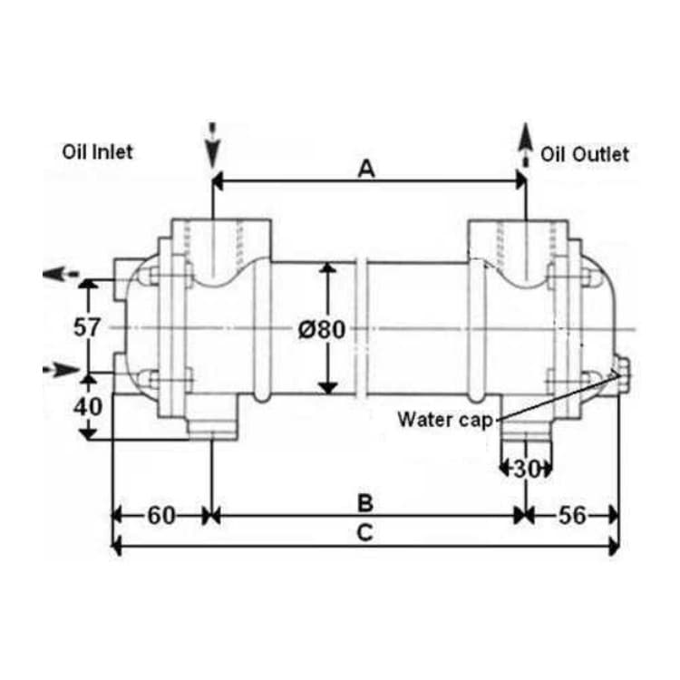 Hydraulolja-havsvattenkylare 1", 14-16 kW och 60 L/min – bild 3