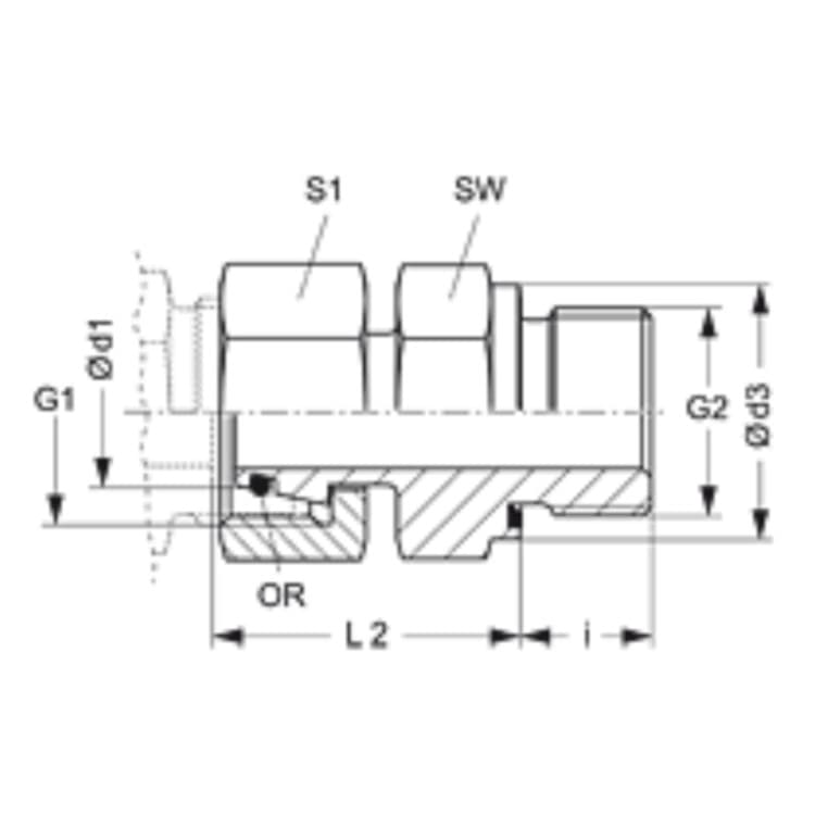 BSP 3/8" - 15L (M22x1,5) hane inskruvningskoppling med svivel – bild 2