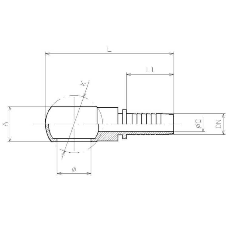 1/2" BSP Banjo presskoppling för 1/2" (DN12) slang – bild 2