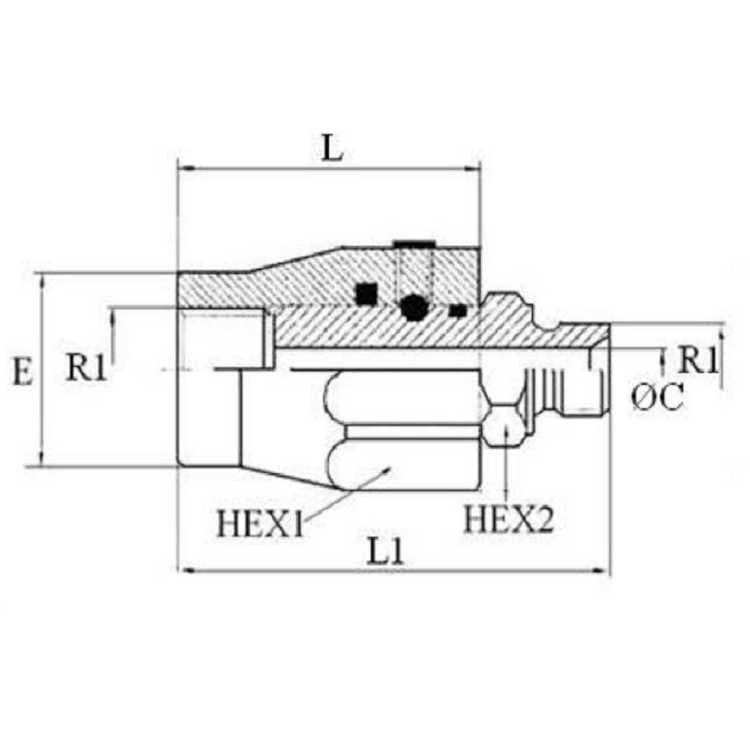 Svängkoppling 1/2'' BSP rak – bild 2