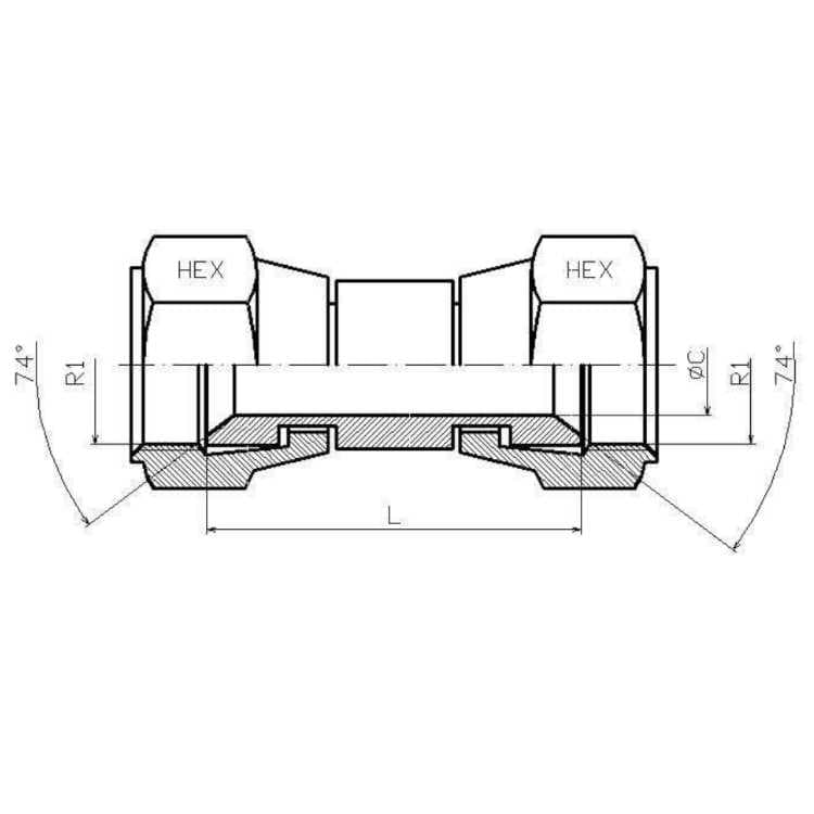 Dubbelmutter JIC 1" 5/16 12h UNF – bild 2