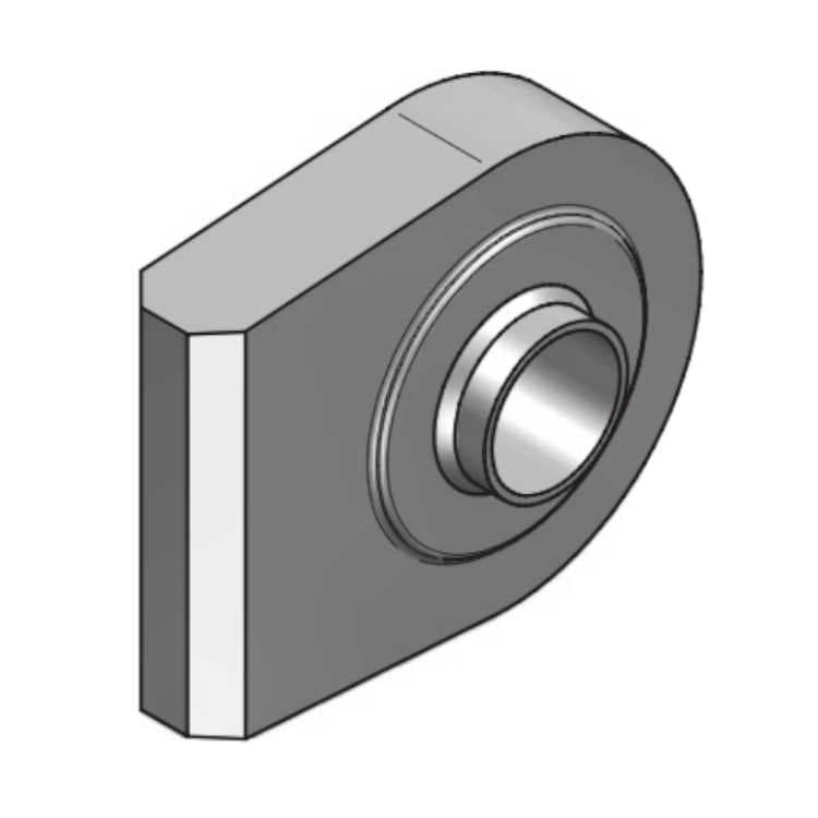 HM1 toppstångsöga lång med innerdiameter 28,4 mm för cylinder med borrning Ø70 mm, bredd 45 mm