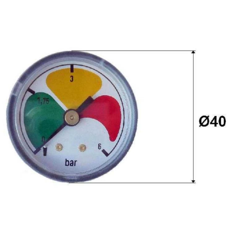 Smutsindikator med bakanslutning 0-6 bar 1/8'' BSP – bild 2