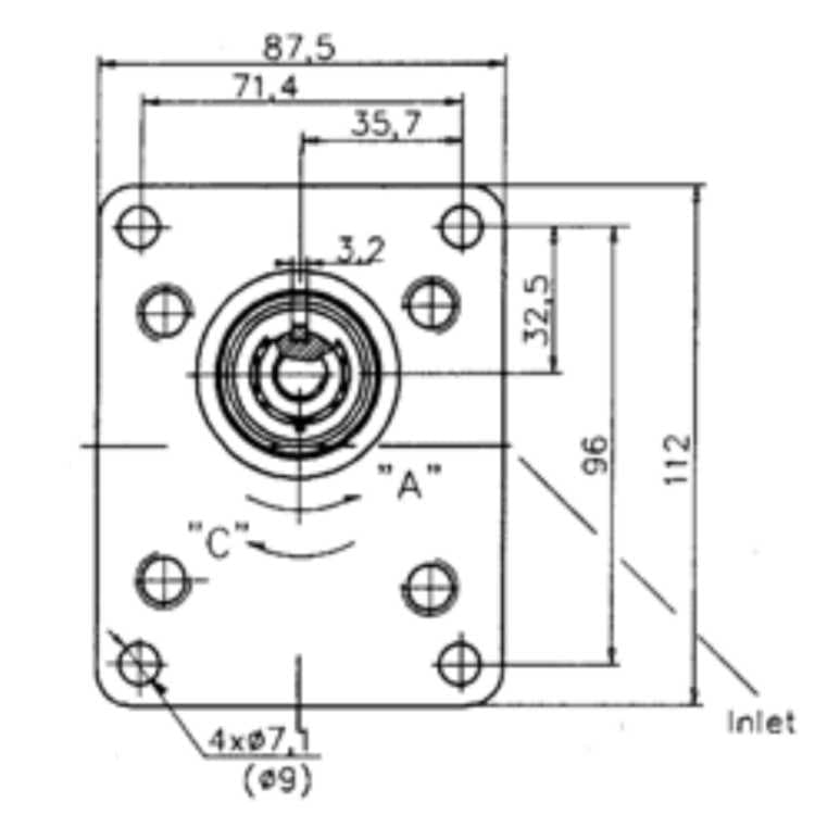 Hydraulisk tandemkugghjulspump grupp 20 + 20, höger – bild 2