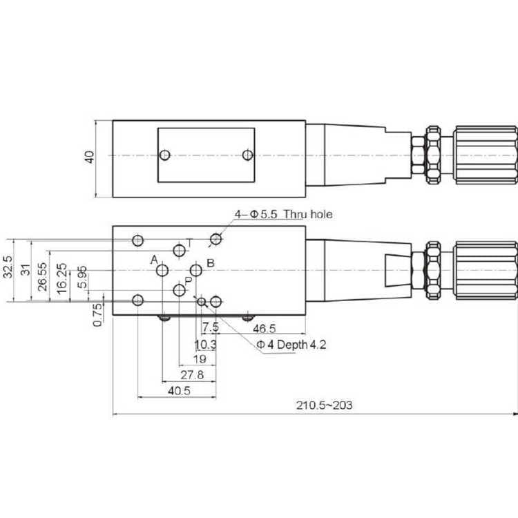 NG6 Hydrauliskt mellanblock med tryckbegränsning i P 0-315 bar – bild 4