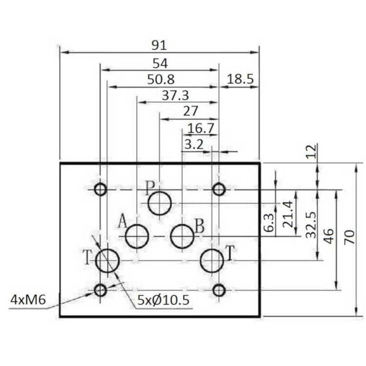 NG10 24V Cetop Elektrisk 4/2 riktningsventil, PA ansluten, BT ansluten – bild 3