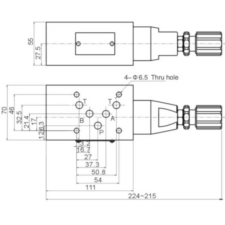 NG10 Hydrauliskt mellanblock med tryckbegränsning i A 5-350 bar – bild 3