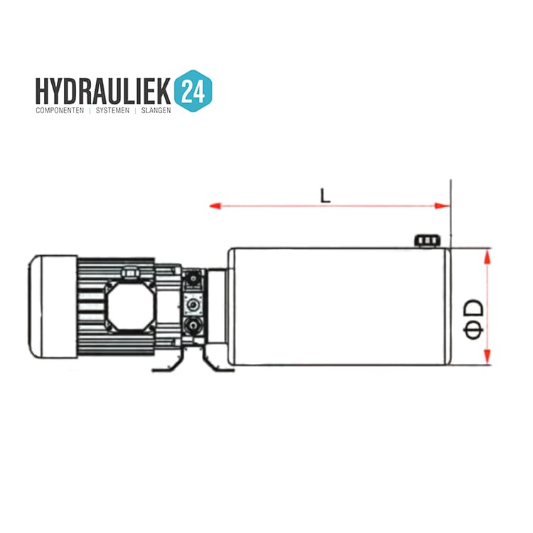 Minihydraulaggregat tank stål horisontell 2 liter – bild 3