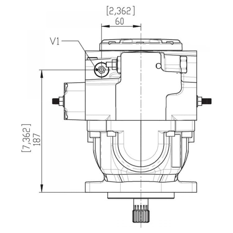 Axialkolvpump för sluten krets - hydraulisk proportionell reglering utan återkoppling 46L/min – bild 4