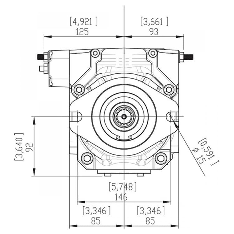 Axialkolvpump för sluten krets - hydraulisk proportionell reglering utan återkoppling 46L/min – bild 6