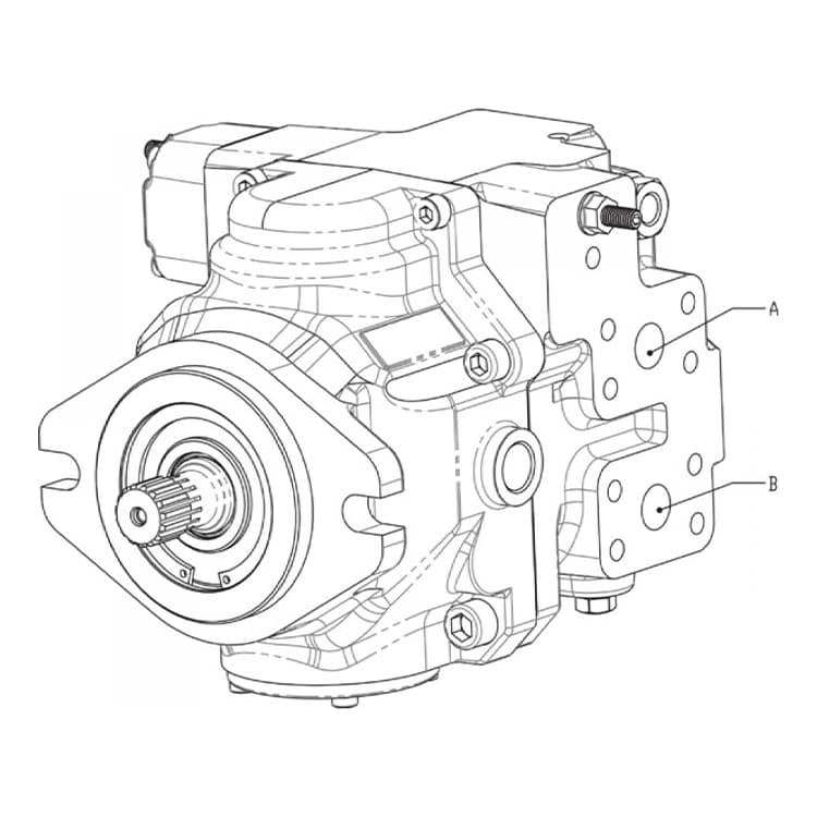 Axialkolvpump för sluten krets - hydraulisk proportionell reglering utan återkoppling 46L/min – bild 7