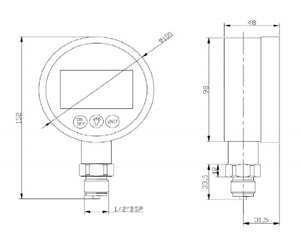 Digital manometer 0-1000 bar – bild 2
