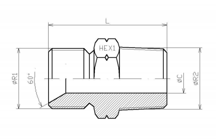 BSP 1" 1/4 - NPT 1" 1/4 hane inskruvningskoppling – bild 2