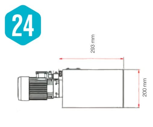 12 liter horisontell fyrkantig ståltank för minihydraulaggregat – bild 2