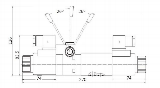 NG6 12V Cetop 4/3 riktningsventil med handmanövrering, H-mittläge – bild 4