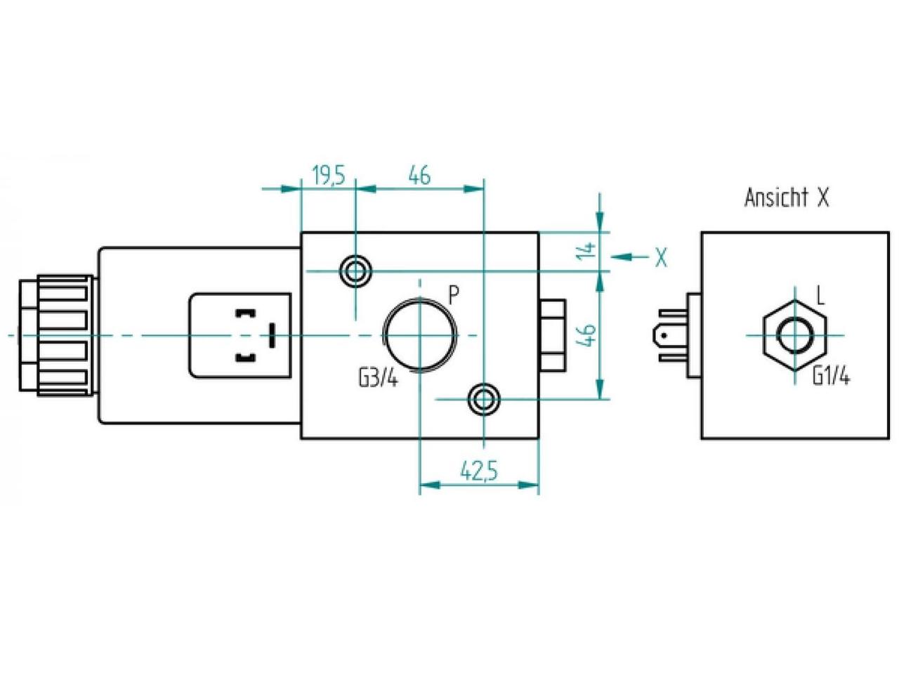 3-vägs riktningsventil 3/4 BSP 100 l/min 12VDC – bild 5